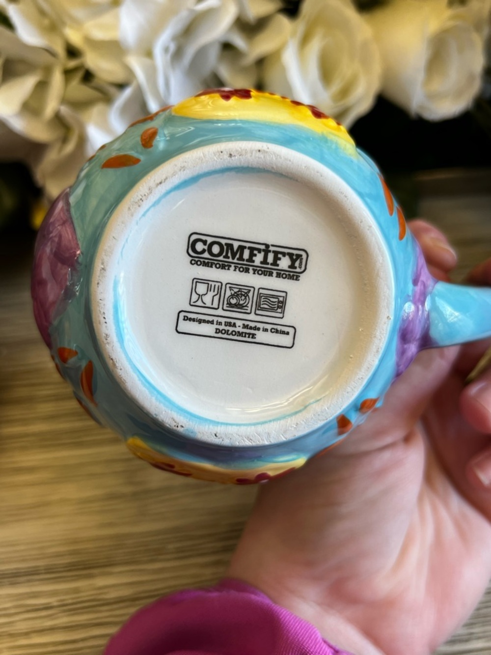 Colorful Owl Ceramic Mug Set of 4 - Blue, Orange, Green, Red - Picture 5 of 10